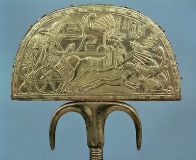 Ostrich-feather fan from the Tomb of Tutankhamun (c.1370-1352 BC) New Kingdom by Egyptian 18th Dynasty